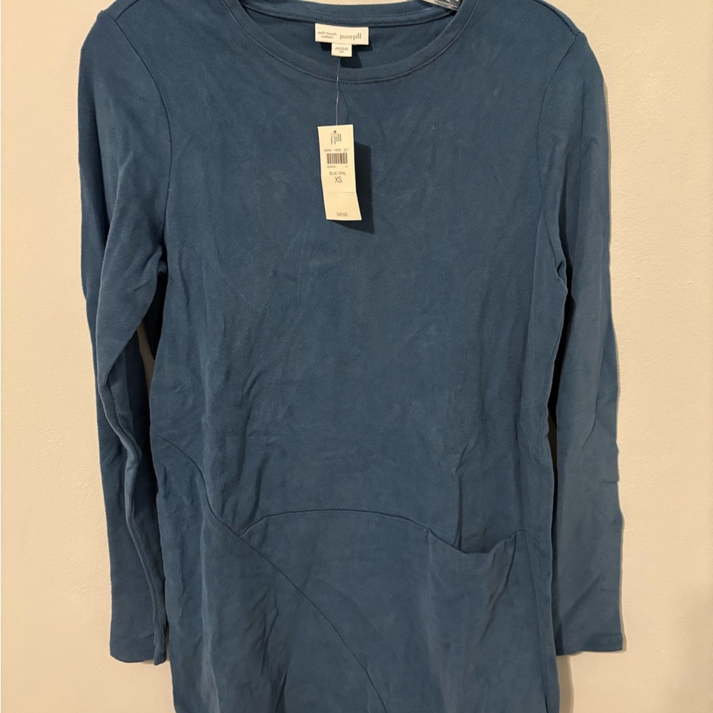 NWT J.Jill Blue Long Sleeve Top
